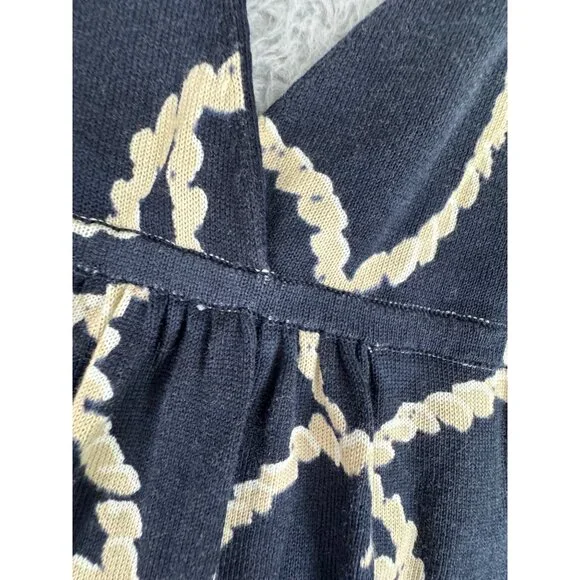 J.Crew Womens Navy & Beige Rope Print Halter Top With Deep V-Neckline - NWOT - Picture 12 of 16